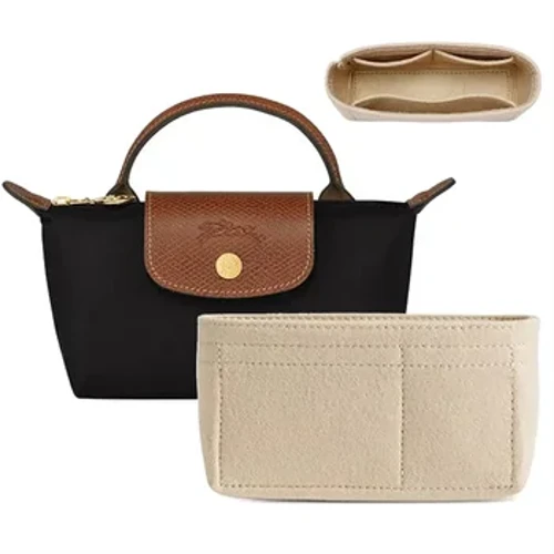 Trefnydd Bagiau Leinin Twmplenni NEWYDD Ar gyfer Bag Storio Mini Longchamp Y leinin pwrs ffelt mewnosod bag llaw bag leinin