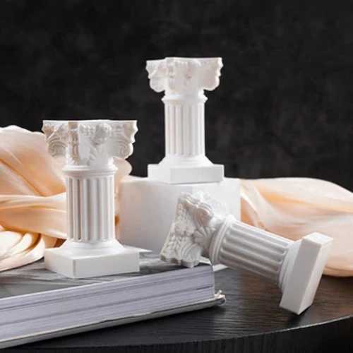 Roman Pillar Greek Column Statue Pedestal Candlestick Stand Figurine Sculpture Innendørs hjemmet spisestue Hagen Naturdekor