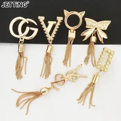 Kim Loại Tinh Tế Hươu Dễ Thương Khóa Khóa Khóa Túi Ví Mũ Trang Trí Với Tua Rua Phần Cứng Làm Đồ Da Thủ Công Phụ Kiện Vàng