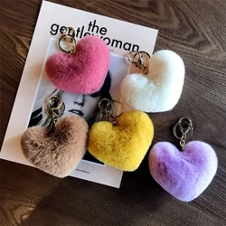 Jäljitelmä Rex Rabbit Hair Pehmo-riipus persikkasydämellä avaimenperä riipus Asusteet Love Hair Ball Bag Avaimen ripustus