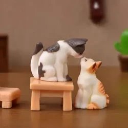 Hadiah Ornamen Mini Dekorasi Rumah Patung-patung Miniatur Lucu 1PC Kucing Taman Kucing untuk Anak-anak Anak Bayi Dekorasi Kamar Mainan Rumah Dec