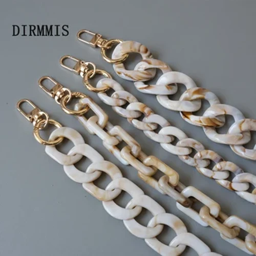 Accesoriu pentru geantă pentru femei la modă nouă, piese detașabile, lanț de schimb, curea de lux din rășină bej, lanț pentru mâner de umăr acrilic pentru femei
