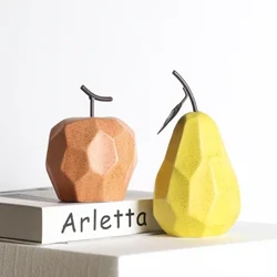 Sanamu za Uchongaji wa Nordic za Vifaa vya Dawati la Ofisi ya Mambo ya Ndani Mapambo ya Nyumbani Pear Apple Ceramic Decor Muhtasari wa Mapambo ya Matunda