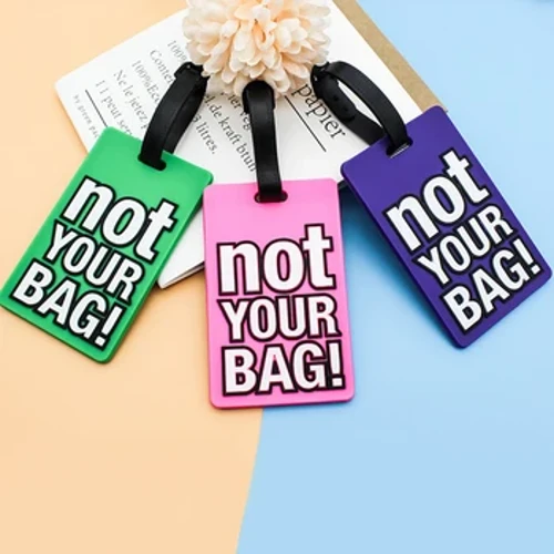 Scrisoare creativă „Nu-ți geanta” Accesorii drăguțe de călătorie Etichete pentru bagaje Valisă stil desenat modă Etichetă portabilă de călătorie din silicon