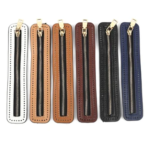 I-DIY Zipper Yesikhwama Esilukiweyo Hardware PU Isikhumba Uziphu Izesekeli zokuthunga Insimbi Uziphu For Izingubo Izicathulo Supplies