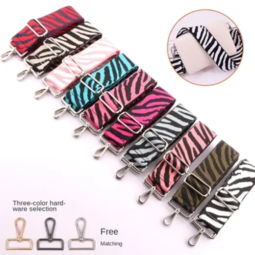SUZAOZHE Ženska torba z naramnico z zebrastim trakom, platnena torba, torba za čez ramo, nastavljiva torba za dodatke DIY