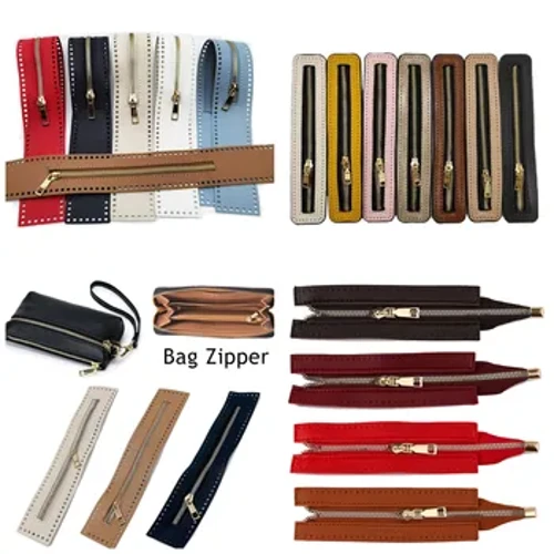 1PC Mála Accessories Zipper DIY Saincheaptha Do Mála Uigí Crua-earraí Fuála Zipper Ithreach Mála láimhe Úsáideacha Leathar Zipper PU