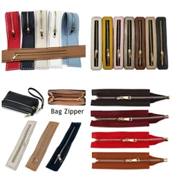 1pc ჩანთა აქსესუარები საბაჟო წვრილმანი zipper ნაქსოვი ჩანთა აპარატისთვის soild zipper სამკერვალო აქსესუარი სასარგებლო ჩანთა zipper pu ტყავი