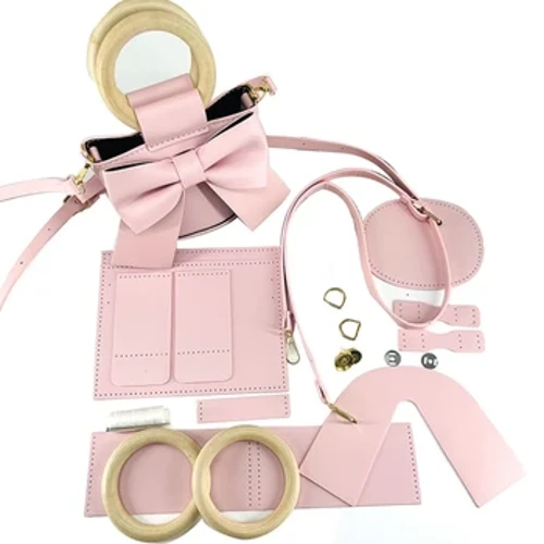 Kit de fabrication de sacs à main en cuir PU, sac à main fait à la main, sacs à bandoulière, point de tricot pour femmes et filles, bricolage