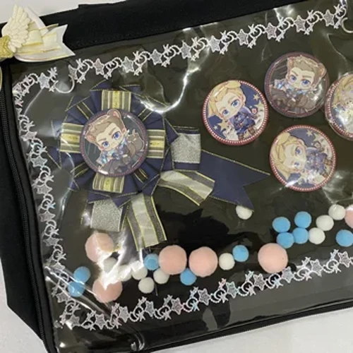 Nei Ita Bag Insert Dekoratioun Rainbow Star Blummen Spëtzeband fir Pin Badge Display Fraen Handgemaach DIY Meedercher Kawaii Poschen H322