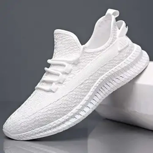 Mænds fritidssko Mænds moderigtige matchende sneakers Herresko Flyvende vævede åndbare mesh-stofsko