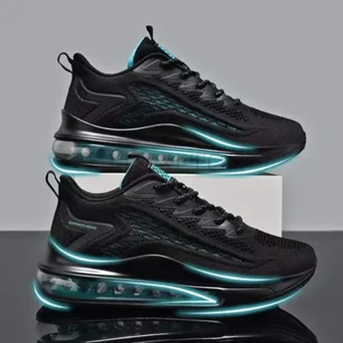 Maint Mawr Hyfforddwyr Awyr Dynion Du Dynion Clustog Awyr Achlysurol Esgidiau Rhedeg Cyfforddus Rhwyll Newydd Anadlu Sneakers Chwaraeon Ysgafn