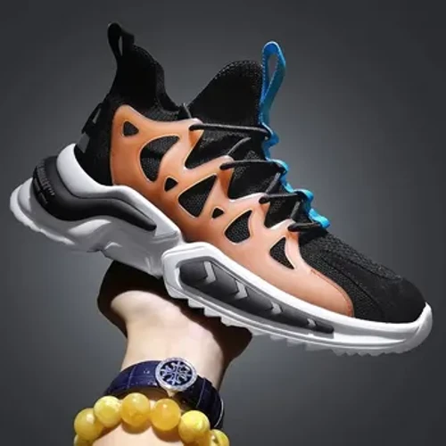 Zapatillas de deporte de malla transpirable para hombre, zapatos deportivos de moda versátiles con aumento de altura de fondo grueso para primavera/verano