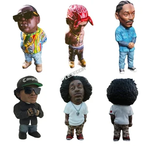 10CM Ca Sĩ Nhạc Hip Hop Nhựa 2 Tượng Pac Tượng Hình Rapper Ngôi Sao Điêu Khắc Nghệ Thuật Hiện Đại Nhựa Hàng Thủ Công Cho Máy Tính Để Bàn Trang Trí trang Trí Nhà