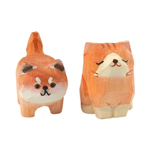 Dễ Thương Gỗ Mini Gấu Gỗ Chắc Chắn Chạm Khắc Chó Mèo Tượng Hình Động Vật Thu Nhỏ Hàng Thủ Công Đồ Trang Trí Tabel Trang Trí Trẻ Em Quà Tặng
