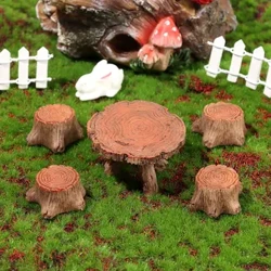 Søt avføring bord trestol avføring fe hage miniatyr dekor par benk action figur diy mikro gnome terrarium gave