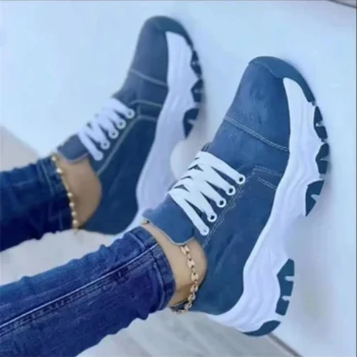 Baskets femmes chaussures 2024 nouveau modèle toile Chaussure décontracté femmes chaussures de Sport plat à lacets adulte Zapatillas Mujer Chaussure Femme