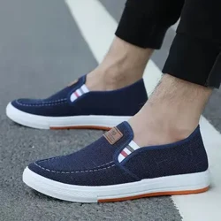 Herre fritidssko Slip-on-lerret Loafers Komfortable gåsko for mann Dude Sklisikker myke mokkasiner joggesko sommer