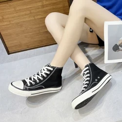 2024 NOUVELLES chaussures pour femmes chaussures en toile authentique classique designer haut toile chaussures plates pour femmes vulcaniser chaussures baskets athlétiques