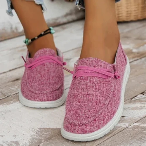2023New Bayan Kanvas Ayakkabılar Moda Yuvarlak Ayak Dantel-up Bayan Düz Ayakkabı Açık Rahat Plaj Spor Kadın Ayakkabıları Zapatosdemujer