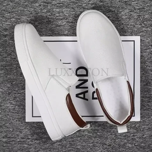 Muške platnene cipele Ležerne tenisice za muškarce Lagane slip on vulkanizirane udobne muške ravne mokasinke Nove crne tenisice Zapatos Hombre