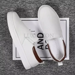 Bróg Canbhás na bhFear Sneaker Ócáideach le haghaidh Duillín MenLight ar Árasáin Fireann Compordach vulcanized Loafers Traenálaithe Nua Dubh Zapatos Hombre