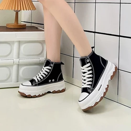 Baskets pour femmes chaussures de Sport de course chaussures de Tennis chaussures d'entraînement de marche à semelle épaisse baskets décontractées à plateforme étoiles chaussures en toile