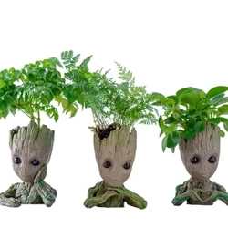 Dekorasi Desktop Kantor Ornamen Groot Pot Bunga Pot Taman Rumah Pekebun Mini Tree Man Figurine Mobil Liontin Hadiah Anak