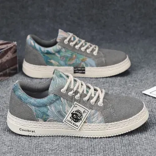 I-Canvas Men's Shoes I-Versatile Summer Trend Sports Nokungcebeleka Okuphansi Izicathulo zebhodi eziphezulu Izicathulo zendwangu yamadoda Izicathulo ezithambile zokusebenza
