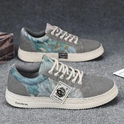 Lærredssko til mænd Alsidig sommertrend Sport og fritid Low Top Board-sko Herrestofsko Bløde såler Arbejdssko