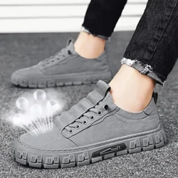 Miesten kengät Ice Silk Canvas -kengät miehille 2023 Uudet hengittävät urheilulliset vapaa-ajan kengät Slip on Miesten tennarit Platform Vulkanoidut loaferit