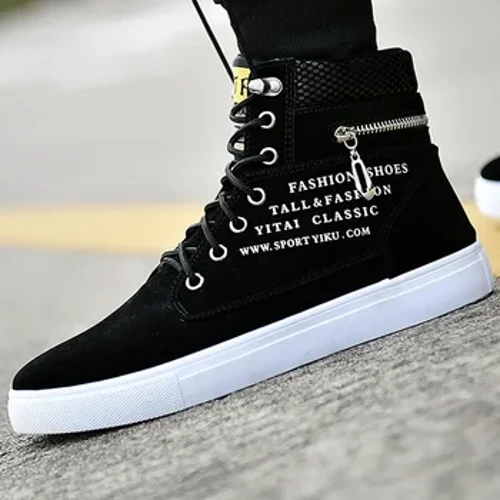 Esgidiau Vulcanized Dynion 2023 Arddull Prydain Sneakers Achlysurol Uchaf Uchel Dynion Esgidiau Cynfas Dyn Chwaraeon Esgidiau Sgrialu Sgrialu Ffasiwn Gwryw
