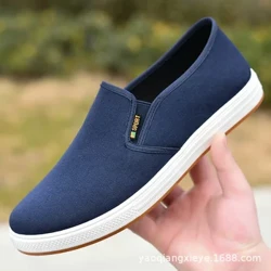 Bróg Canbhás na bhFear Sneaker Ócáideach do Fhir Slip-on Árasáin Fireann Compordach vulcanized Loafers Traenálaithe Nua Dubh Zapatos Hombre