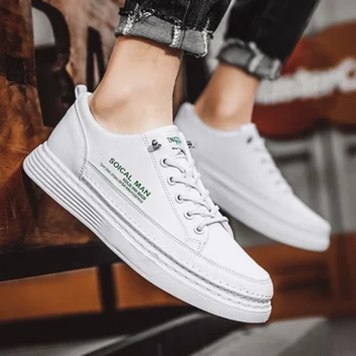 Weiße Sportschuhe aus Leder für Herren, atmungsaktive Skateboardschuhe, Outdoor-Lauf- und Wanderschuhe für Herren, Freizeitschuhe für Studenten