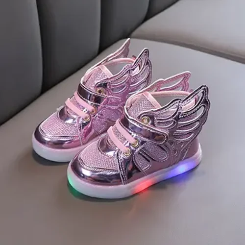 Chaussures enfants avec aile LED baskets lumineuses bébé filles enfant en bas âge chaussure mode éclairer chaussures de Skateboard plates enfants chaussures décontractées