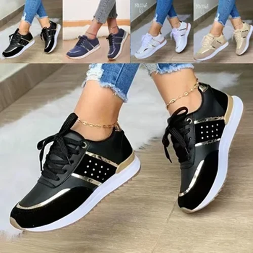 Kvinner Sport Løping Uformell Sneaker Atletisk Tennis Loafers Skateboard Flate sko Komfortabel plattform Elegant mote Basketball