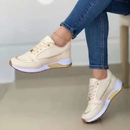 Lưới Nữ Giày Miếng Dán Cường Lực Phối Ren Phẳng Nhẹ Nữ Cổ Điển Thể Thao Mùa Xuân, Mùa Thu Giày Tennis Ván Trượt Chạy Giày