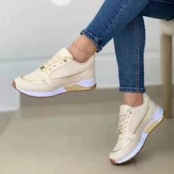 Lưới Nữ Giày Miếng Dán Cường Lực Phối Ren Phẳng Nhẹ Nữ Cổ Điển Thể Thao Mùa Xuân, Mùa Thu Giày Tennis Ván Trượt Chạy Giày