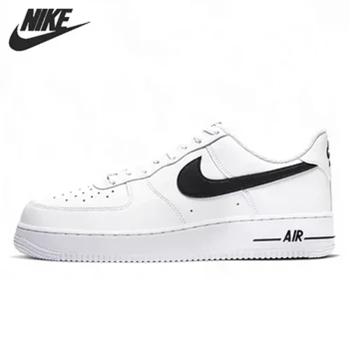 Nike Air Force 1 Íseal Fir Mná Bróga Skateboarding Sneakers Unisex Compordach Bán Dubh
