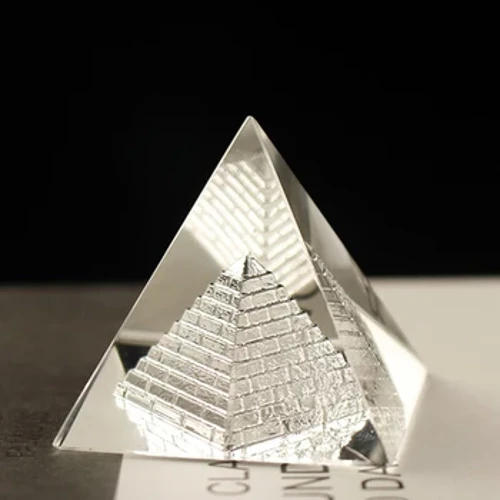 Energy Healing Hollow Crystal Glass Egypt Pyramid Fengshui Figurines Chakra Μινιατούρα Αξεσουάρ διακόσμησης σπιτιού