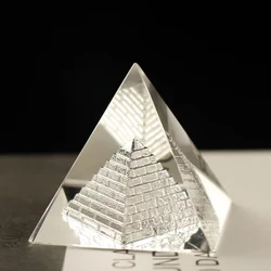 Ynni Iachau Hollow Crystal Gwydr Aifft Pyramid Fengshui Ffigurynnau Chakra Affeithwyr Addurno Cartref Bach