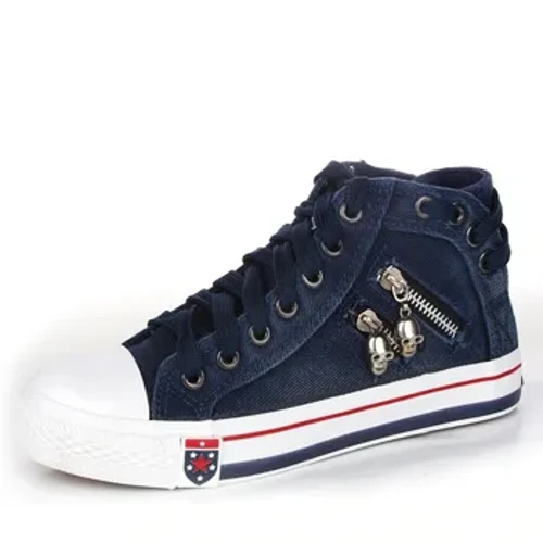 Vår/høst Fritidssko Treningssko Gå Skateboard Snøring Damer Kvinner Retro Mote Joggesko Denim High Gang Canvas Sko