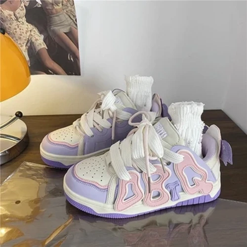 2023 Mná Íseal-barr Litir Patchwork Mná Sneakers Ardán Comhréidh Faisean Scátála Bróga Dath Measctha Mic Léinn Chic Mujer