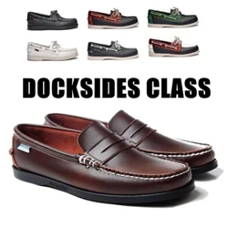 Giày Đế Xuồng Sebago Nam Chính Hãng - Da Cao Cấp Mộc Toe Cột Dây X102