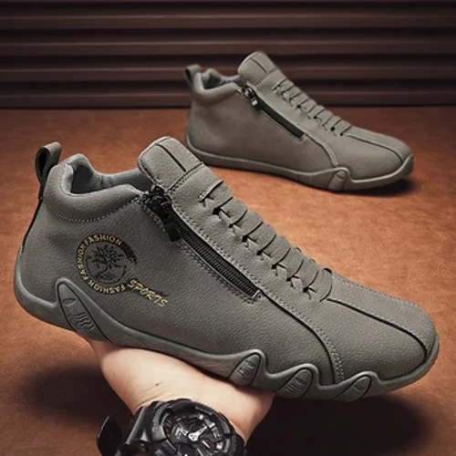 Forår afslappet lædersko til mænd Modefodtøj Højkvalitets flade bådsko Blød sål Luksus Slip-on Loafers Let sneaker