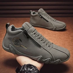 Forår afslappet lædersko til mænd Modefodtøj Højkvalitets flade bådsko Blød sål Luksus Slip-on Loafers Let sneaker
