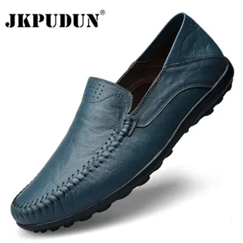 Da Thật Nam Giày Cao Cấp Thương Hiệu Chính Thức Nam Cho Nữ Mộc Mạch Trà Ý Thoáng Khí Slip On Nam Thuyền Plus Kích Thước