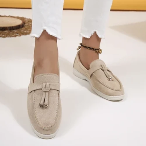 Baru Wanita Sepatu Slip On Wanita Flats Sepatu Merek Musim Semi Musim Gugur Kasual Sepatu Datar Kulit Kasmir Sepatu Tunggal Plus Ukuran 36