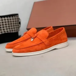 Loro * p Sapatos casuais femininos com franjas planas, mocassins com sola macia, sapatos femininos importados Loro * p