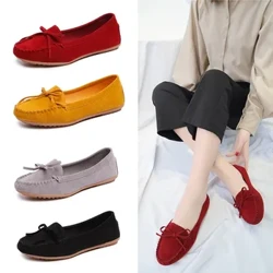 Kadın ayakkabı loafer'lar üzerinde kayma bale daireler kadın süet gündelik ayakkabı Zapatos Mujer düz ayakkabı anne için moda ayakkabılar